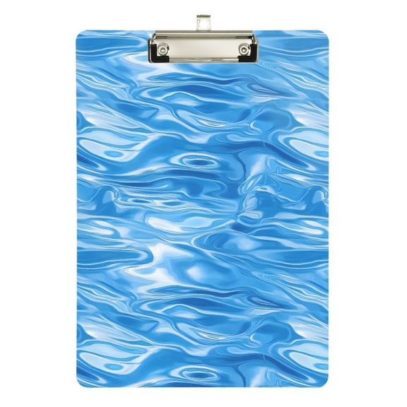 ALAZA Plastic Clipboard A4 Letter Size Decorative Clipboards for Students Women Men 9" x 12.5" Ocean Wavy