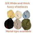 thumbnail image 4 of Strings Shoelaces Fuzzy Soft 3/4 Wide & Thick Optional Metal Tips (MPN:45" Black Metal tips Bronz;), 4 of 4