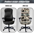 thumbnail image 4 of Xoenoiee Aztec Tribe Cow Spot Print Office Chair Covers, Stretch Computer Boss Chair Cover with Button High Back Chair Slipcover Anti-Dust Rotating Chair Cover for Home Office, Large, 4 of 6