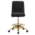 thumbnail image 5 of Modway Ripple Armless Performance Velvet Drafting Chair in Gold Black, 5 of 9