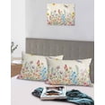thumbnail image 4 of Colorful Floral Pillow Cases Standard Size Set of 2 - Microfiber Bed Throw Pillow Covers, Farmhouse Vintage Dragonfly Butterfly Flower Decorative Lumbar Pillow Cover with Envelope Closure 20"x26", 4 of 6