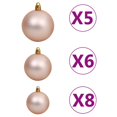 thumbnail image 5 of vidaXL Slim Artificial Pre-lit Christmas Tree with Ball Set Green 150 cm, 5 of 5