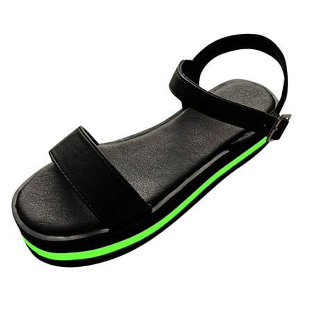 

iOPQO Women s sandals Fashion Women s Casual Shoes Breathable Indoor Outdoor Leisure Sandals shoes flat platform platform Green 37
