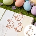 thumbnail image 1 of 10PC Bunny Paper Clip Easter Rabbit Bookmark Decorative, Rose Gold, Metal, Electroplated, Lightweight, Portable Design, For Office Document Organization, 32x21mm, 1 of 6