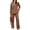 Brown, variant on 2 Piece Outfits for Women Long Sleeve Sweatsuit and Wide Leg Tracksuit Ladies Fall Cozy Lounge Sets