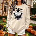 thumbnail image 2 of Frostluinai Womens Crewneck Sweatshirts Spooky Ghosts Pumpkin Graphic Pullover Halloween Party Long Sleeve Fleece Sweat Shirt XS-XXXL, 2 of 6