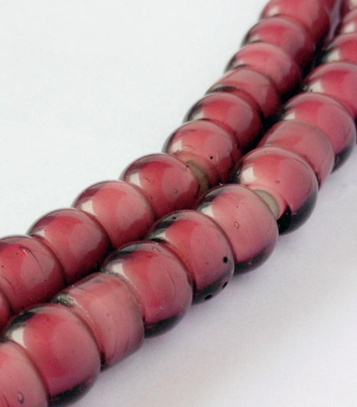 ZuluCraftShop Antique Purple Heart Glass Beads, 8mm  Round Beads
