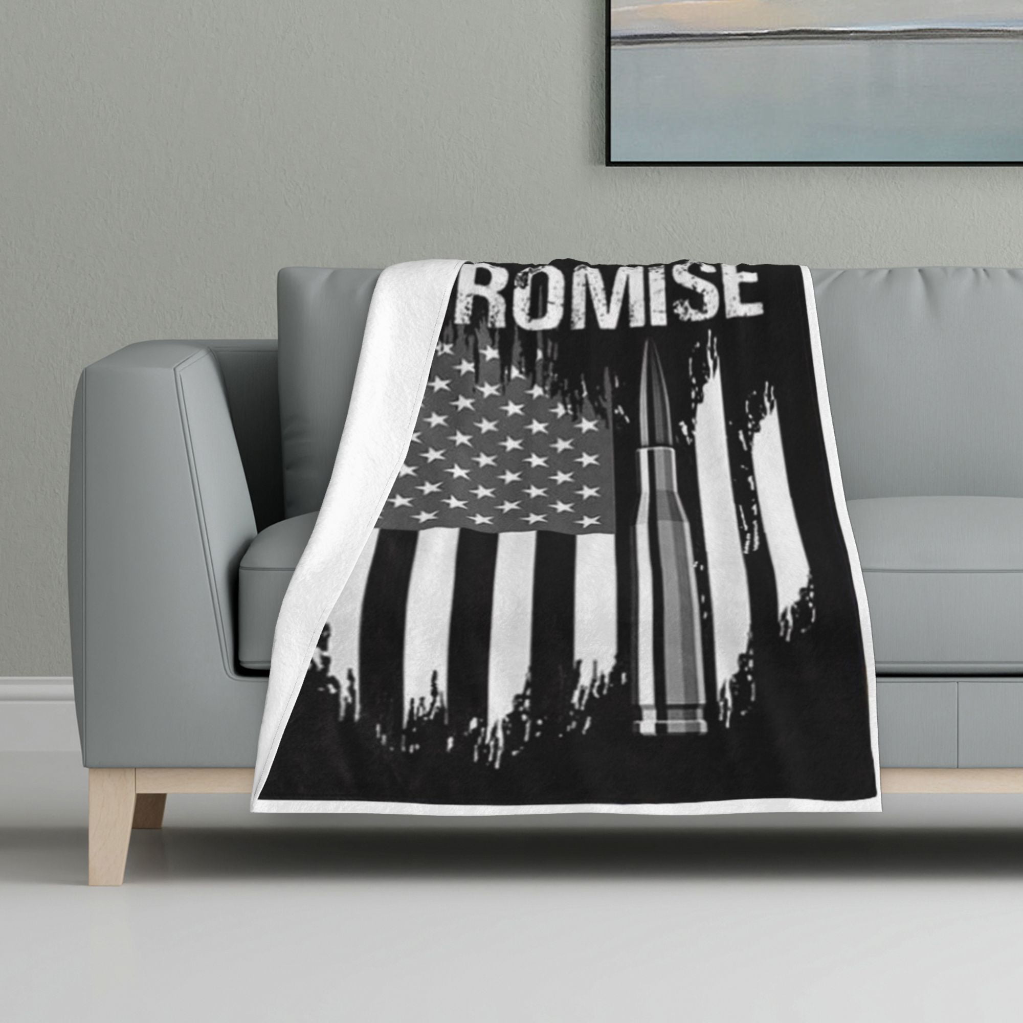 Veteran Blanket American Flag Just The Tip I Promise Flannel Throw