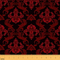 Feelyou Western Damask Kids Fabric by the Yard 1 Yard, Gothic Halloween Home Decor Fabric by the Yard, Boho Flower Print Sewing Fabric, Lightweight Room Decor