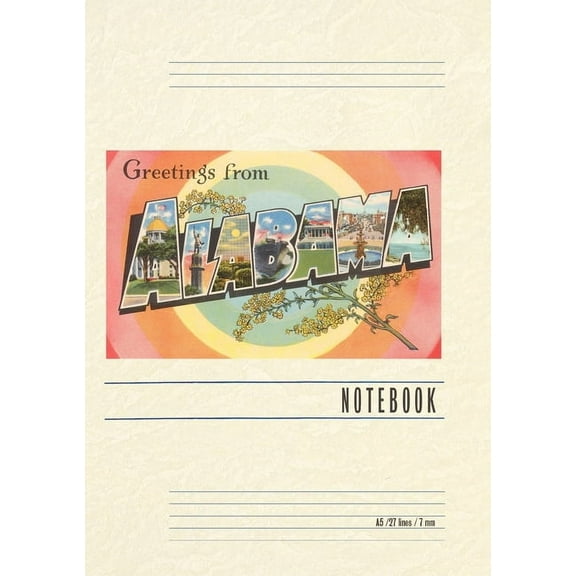 Vintage Lined Notebook Greetings from Alabama (Paperback)