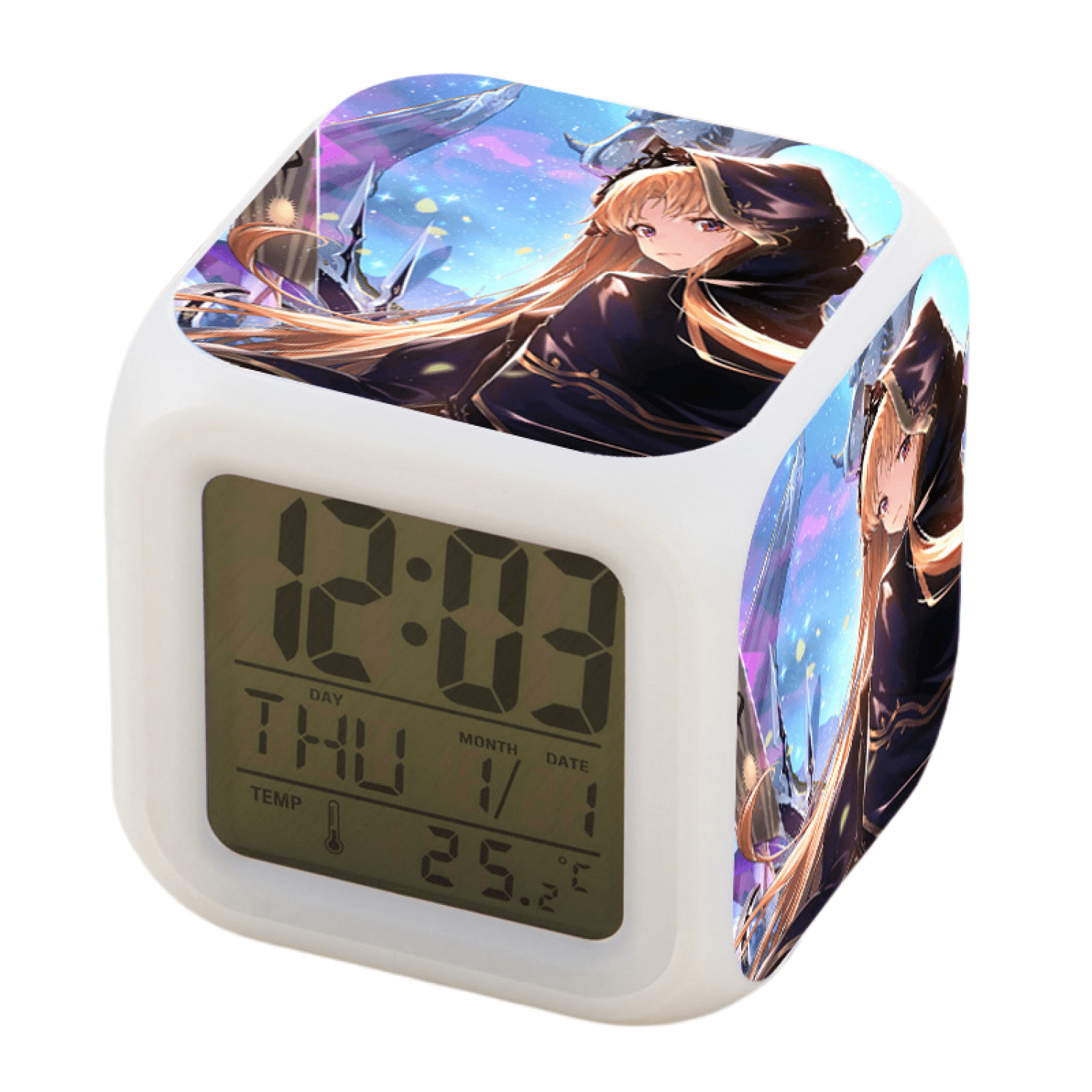Alarm Clock For Kids, Digital Alarm Clock Cube Wake Up Clocks With 4