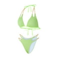 thumbnail image 3 of Arvbitana Summer 2Pcs Women's Halter Swimsuit Chain Linked Triangle Bikini Set High Cut Two Piece Bathing Suit, 3 of 9