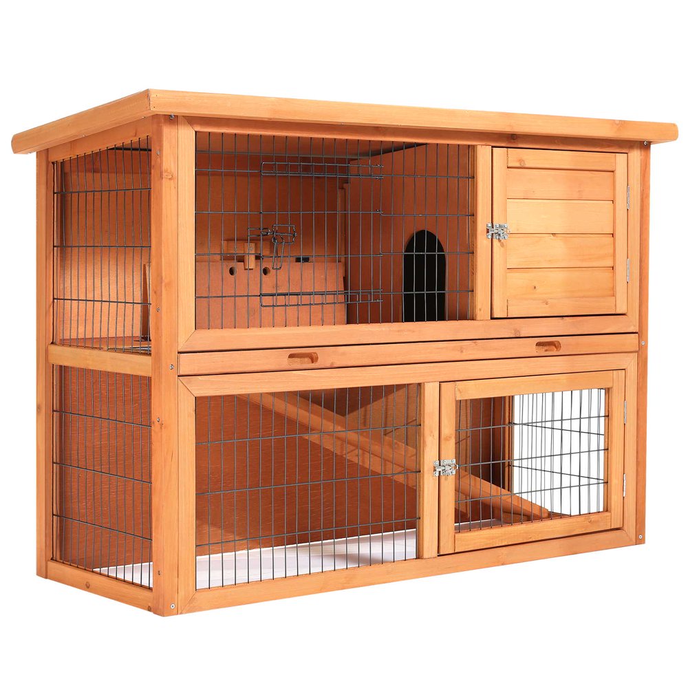 SmithBuilt 48" Rabbit Hutch Two Story Wood Bunny Cage