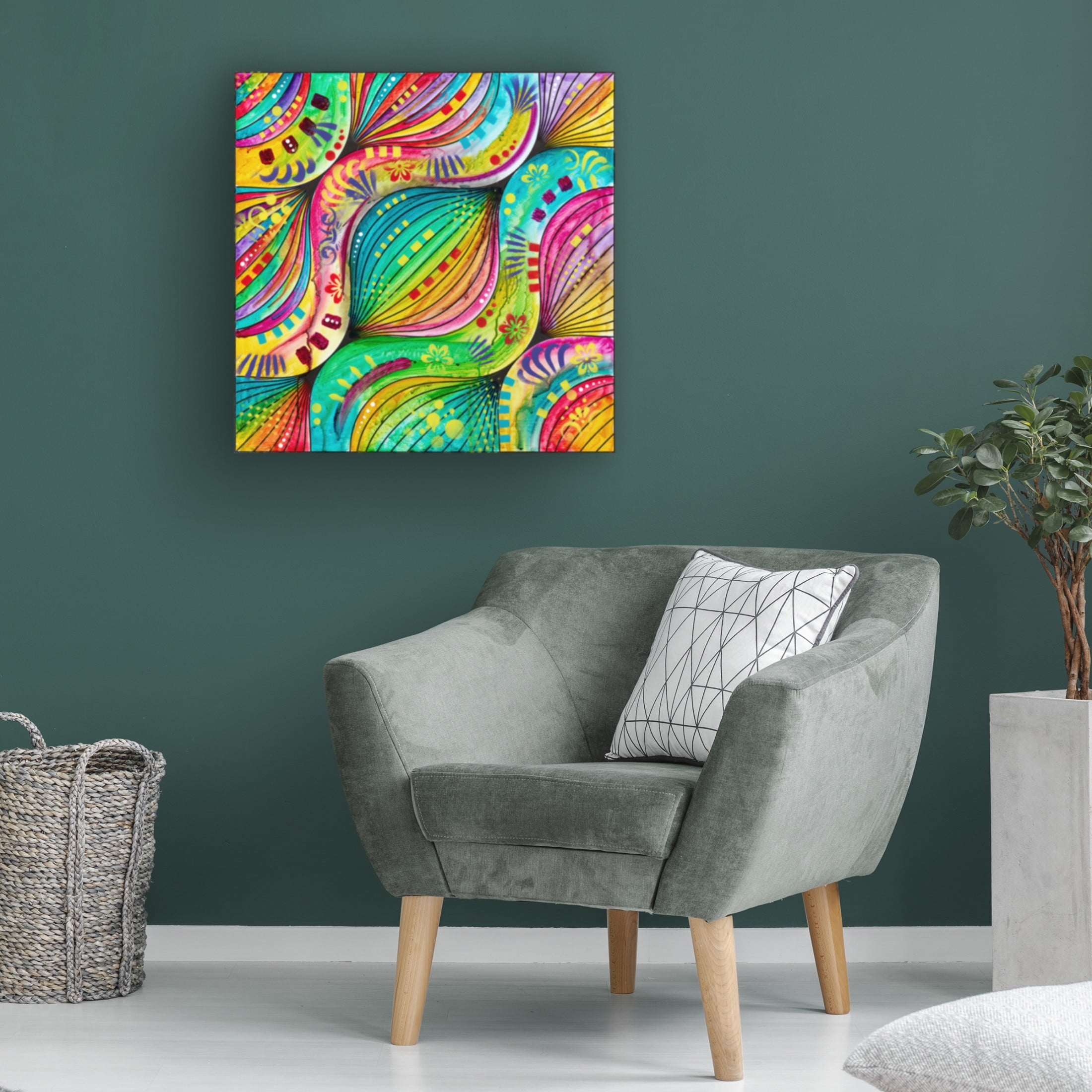 Canvas Wall Art - Dean Russo 'Wavy Pattern' Wall Art for Living Room, Bedroom, or Office Décor by Trademark Fine Art - 14 x 14 Inches
