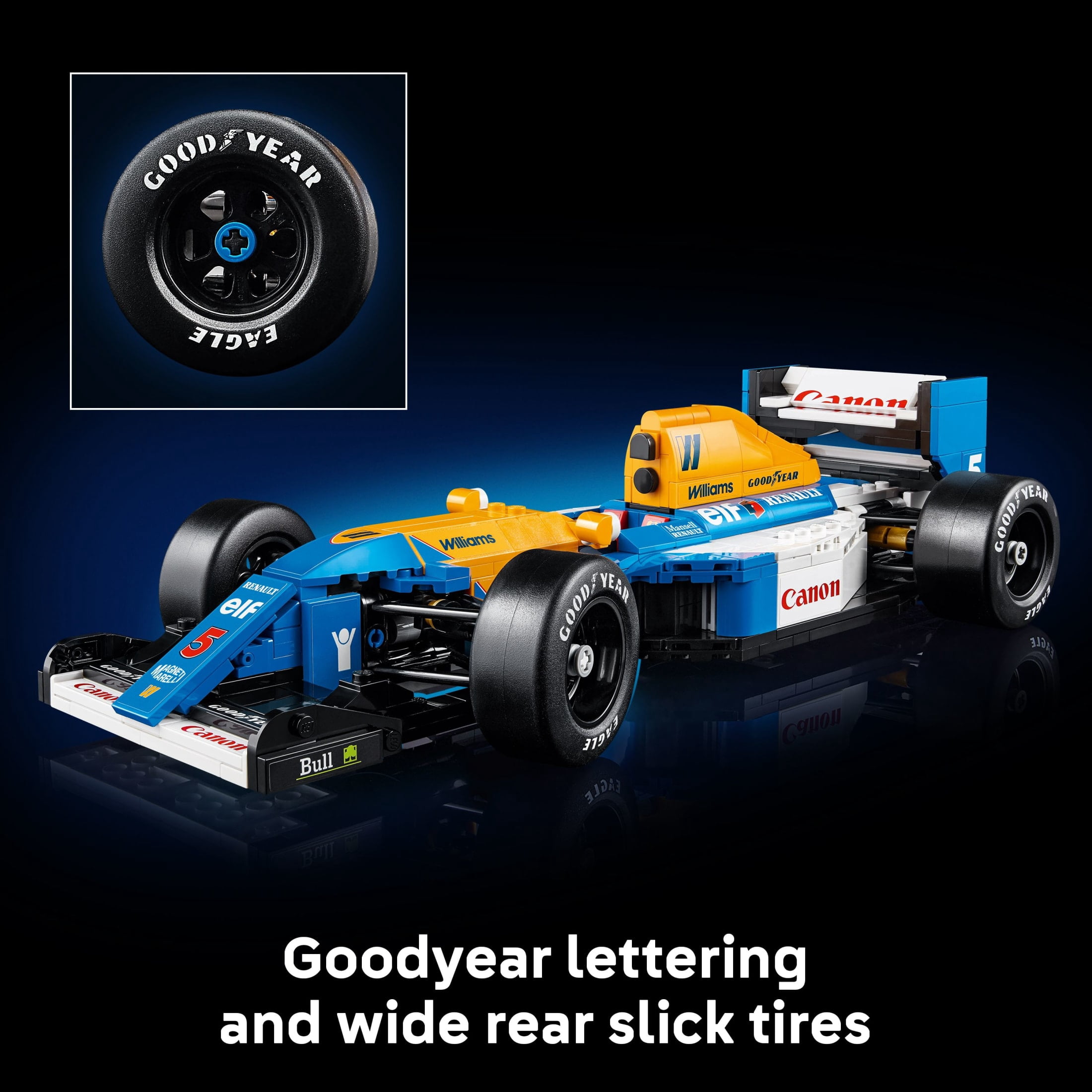 LEGO Icons Williams Racing FW14B & Nigel Mansell F1 Model Car Kit - Building Set for Adults, Ages 18+ - F1 DIY Craft for Display - Birthday Gift Idea - 10353