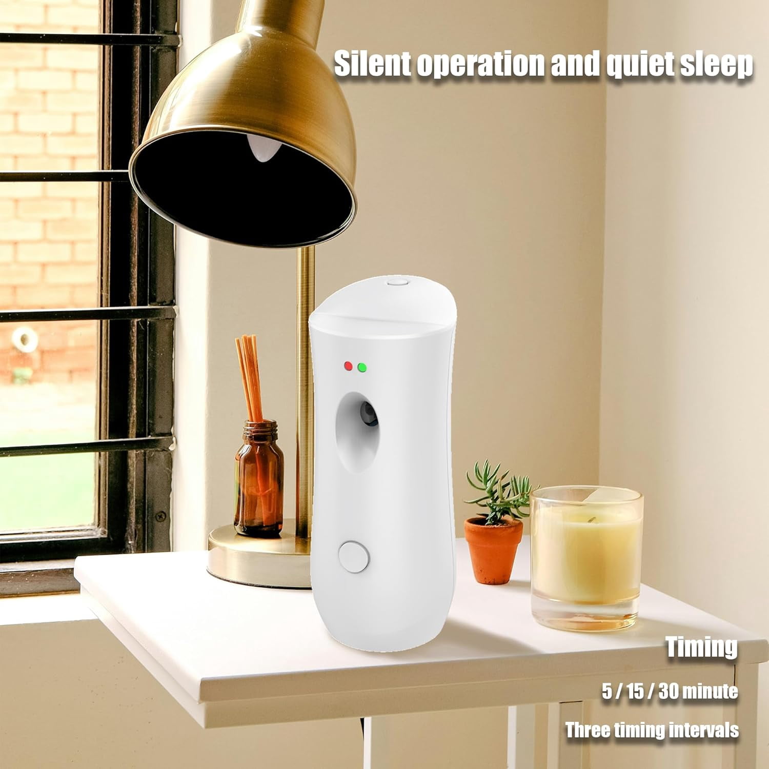 Oenbopo Automatic Air Freshener Spray Dispenser Wall Mount for Bedrooms Bathrooms Home Office(White)