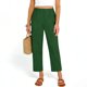 thumbnail image 4 of Pincandy Women's Solid Color Elastic Waist Pockets Linen Blend 9-Point Pants, Casual & Daily Wear, 4 of 7