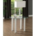 thumbnail image 1 of Table de bout Gordie d'ACME, blanc et verre transparent, 1 of 2