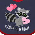 thumbnail image 4 of Inktastic Stealin' Your Heart Cute Raccoon Boys or Girls Baby Bib, 4 of 4