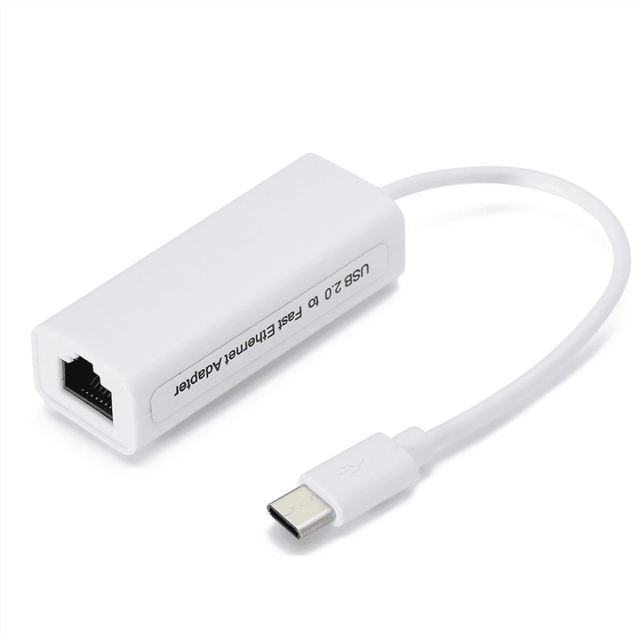 Tarjeta de red USB tipo C a RJ45 100M Convertidor de tarjeta de red sin controlador Adaptador de cable de red Adaptador Ethernet A