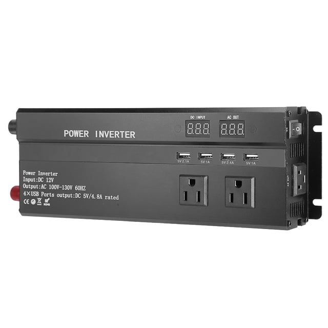 Inversor Solar 12V/24V a 110V Inversor de Voltaje Solar para Automóvil Negro Alta Potencia 3000W/4000W/5000W