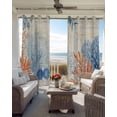 thumbnail image 2 of Ocean Corals Blackout Curtains for Bedroom Living Room, Summer Beach Coral Sea Stars Retro Texture 84 In Long Thermal Insulated Room Darkening Drapes Grommet Window Treatments, 42 x 84 In, 2 of 9