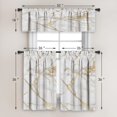 thumbnail image 4 of Luxury Gold Marble Blackout Kitchen Curtains Tiers and Valances Set 3 Piece for Windows White Background Kitchen Window Curtains Set,Modern Vintage Style Valances for Living Room(36" Tiers Set), 4 of 6