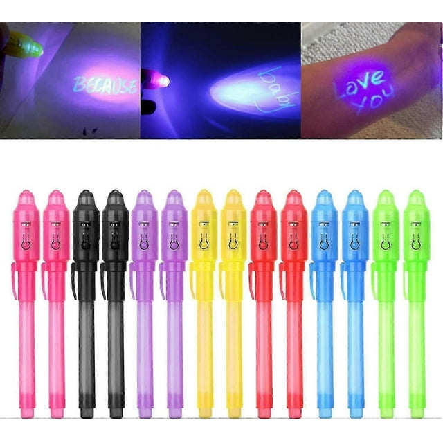 Invisible Ink Pencils with UV Light Invisible Ink Pen - Treasure Hunt Birthday Detective Pinata Reward Students - Perfect Birthday Gift for Kids Boys
