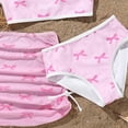 thumbnail image 6 of vigerkar Girls 3 Piece Swimsuits Bathing Suit Cute Ruffle Bow Print Bikini Set with Skirt Kids Swimwear Size 8-12 Years (Pink, 12Y), 6 of 7