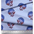 thumbnail image 3 of Soimoi Poly Georgette Fabric Leaves & Floral Block Printed Fabric 1 Yard 52 Inch Wide, 3 of 3