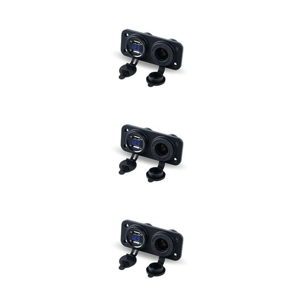 Sidaley Interruptor Panel Puertos Enchufe 12V Botón rápido Controlador Botones Regulador Coche Camper Suministros Parte Barco Azul Type1 NO1