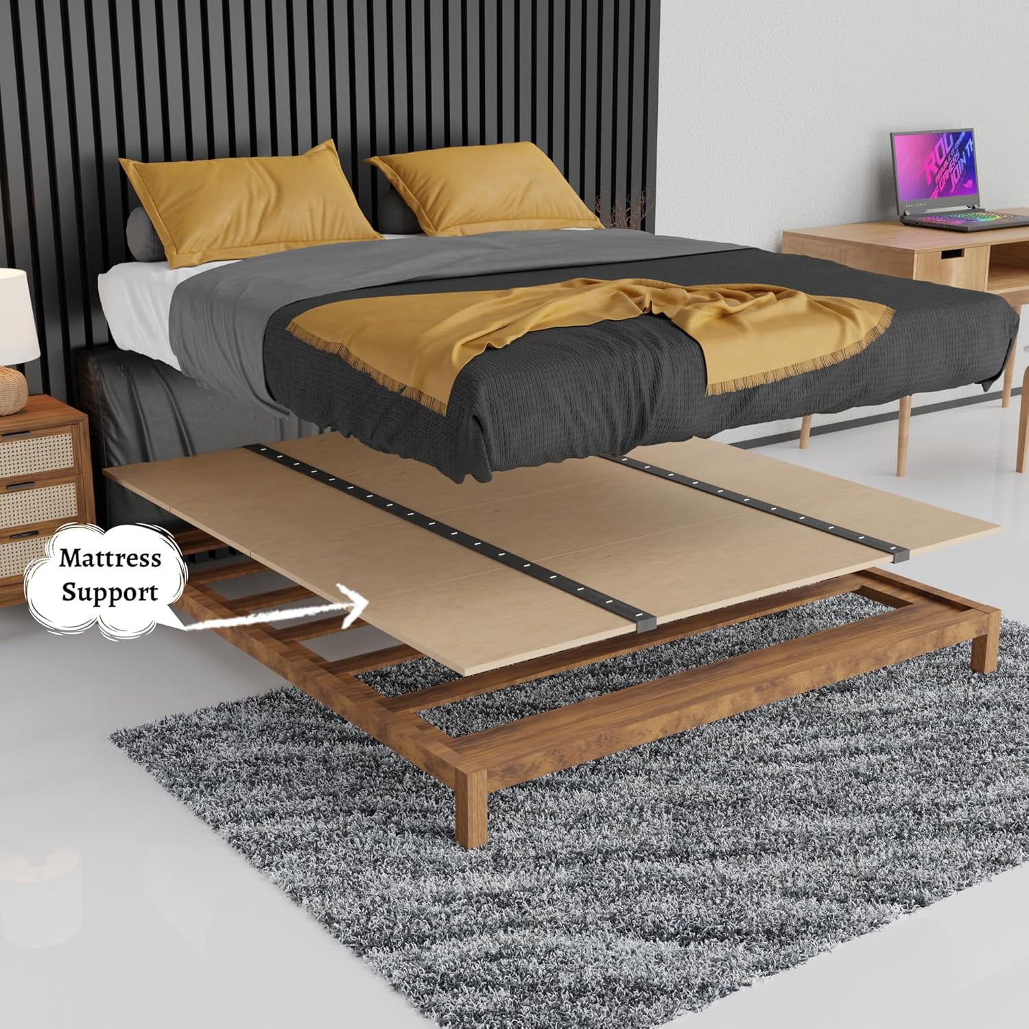 Ikea Sultan Luroy Full size Slatted Bed Base 14210.29823.1812