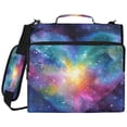 thumbnail image 2 of Zipper Binder with Shoulder Strap 2 inch 3 Ring Waterproof File Folder Organizer Bag 500 Sheet Heart with Galaxy Background, 2 of 8