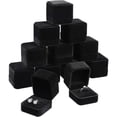 thumbnail image 1 of 12 Pieces Velvet Ring Earring Box Gift Jewelry Case Gift Boxes for Wedding, Engagement, Birthday and Anniversary(Black), 1 of 5