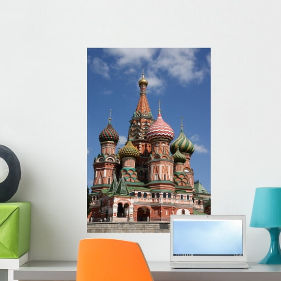 Stbasil Cathedral Red Square Wall Mural by Wallmonkeys Peel and Stick Graphic (24 in H x 16 in W) WM184311