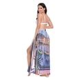 thumbnail image 3 of FORMRS Womens Long Sarong Beach Wrap Semi-Sheer Bikini Skirt Bathing Swimsuit Cover Up, Green Boat, 3 of 7