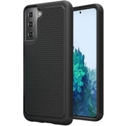Samsung Galaxy S21 Plus (6.7) Case Textured Hybrid Shockproof Rugged Hard Plastic & Soft Silicone TPU Protective ,Xpm Phone Cover for Galaxy S21+ Plus - Black