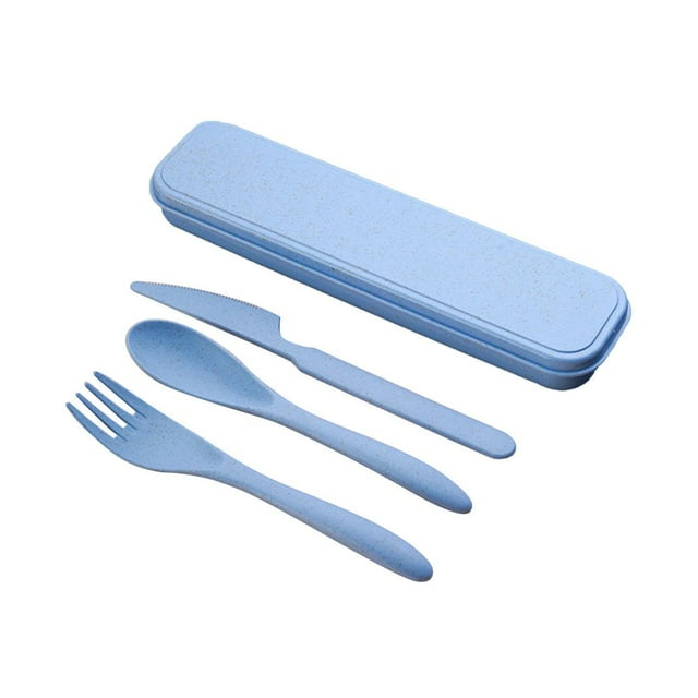 Estbridge Travel Utensils Set with Case Reusable Spoon Knife Forks Tableware Portable Cutlery Set for Lunch Box Accessories for Adults Kids Travel Picnic Camping or Daily Use