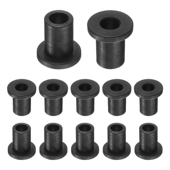 12pcs Flanged Sleeve Bearings Plastic Bushings ID 10.5mm x OD 16mm x Length 26mm Nylon Bushings, Black