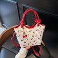 thumbnail image 6 of HUISZJ Shoulder Bag Cherry Printed, PU Leather Crossbody Bag, Adjustable Removable Strap Trendy Top-handle Bag for Travel Commute Work (Red), 6 of 10