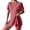 Watermelon Red, variant on 2 Piece Short Sets for Women Summer Dressy High Slit Top Shirt Travel Vacation Airport Outfits Soft Vacation Workout Shorts Sets Matching Clothing
