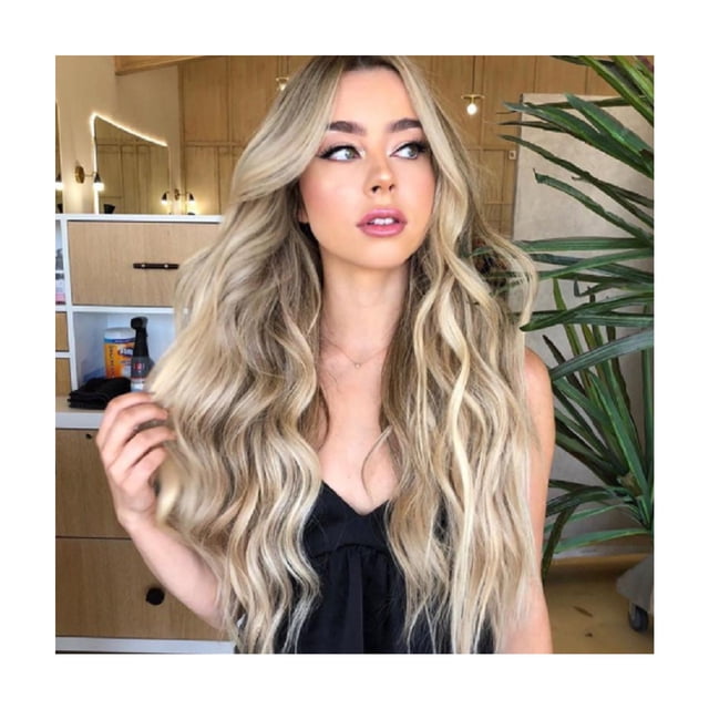 Cabello rizado marrón dorado, cabello rizado ondulado para mujer, extensión de cabello largo y rizado, extensión de cabello largo, resistente y resistente