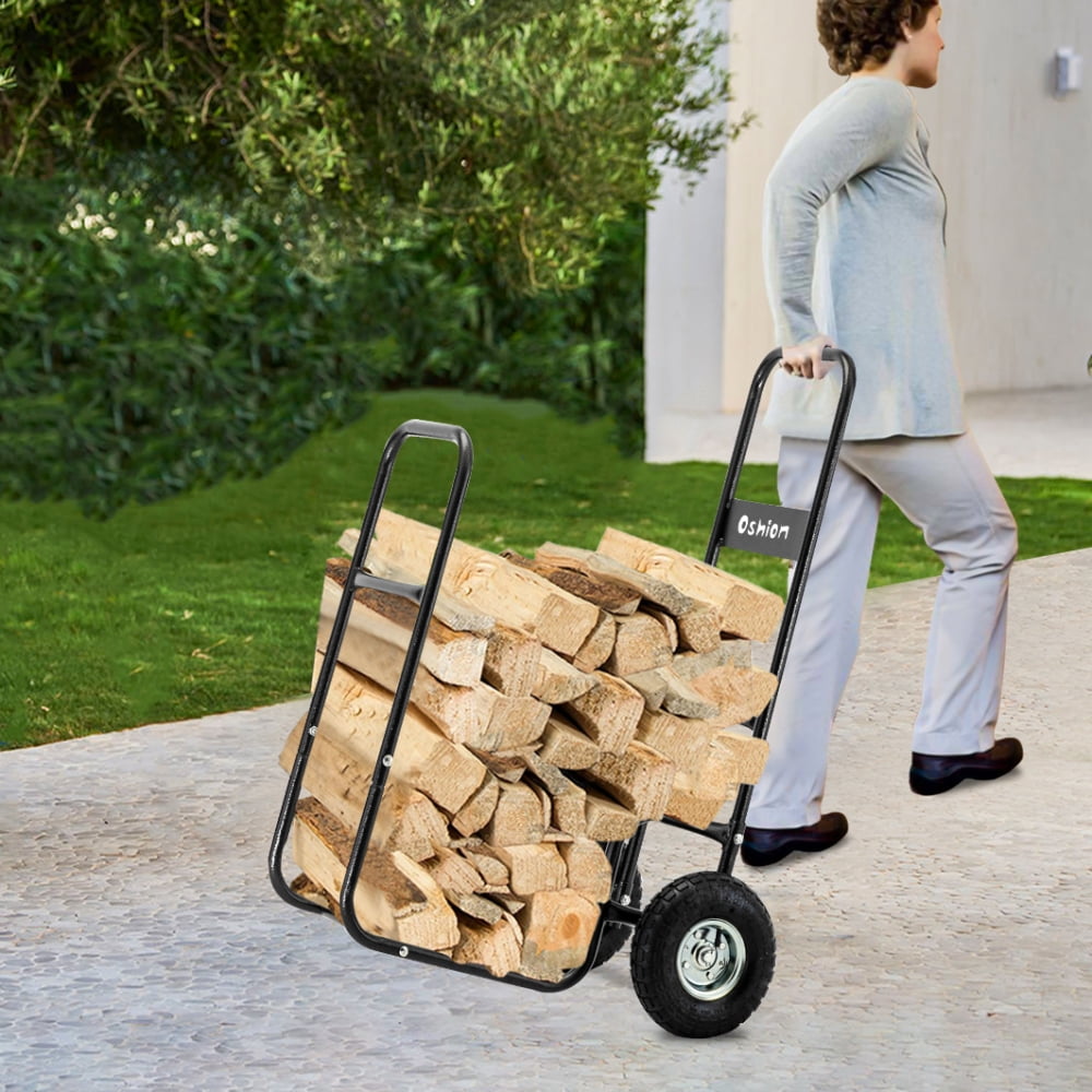 Tukinala Firewood Log Cart Carrier Capacity 220LBS Outdoor or Indoor