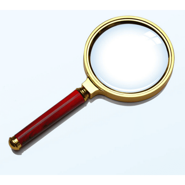 10X Handheld Magnifier Antique Mahogany Handle Magnifier Reading