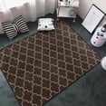 thumbnail image 3 of Shaggy Area Rug, Brown Moroccan Trellis Rugs for Living Room Bedroom Non Slip Door Mat Indoor Carpet Machine Washable Nursery Home Decor Floor Mats for Entryway 60x39in, 3 of 5