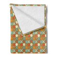 thumbnail image 2 of Vintage Soft Flannel Fleece Blanket, Geometric Shapes Retro Style Flowers and Dots Design on Sepia Background Ornamental, Cozy Plush for Indoor and Outdoor Use, 60" x 80", Multicolor, by Ambesonne, 2 of 5