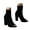 Black, variant on Women's Ankle Boots Open Toe Chunky Heel Sock Short Booties Knit Casual Slip on Dress Sandals