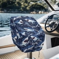 thumbnail image 3 of KUIFORTI Cartoon Shark 2 Pack Boat Seat Cover Easy to Fold Fishing Chair Cover with Drawstring Waterproof Durable Universal Boat Accessories 23W x 21D x 24H Inch, 3 of 7