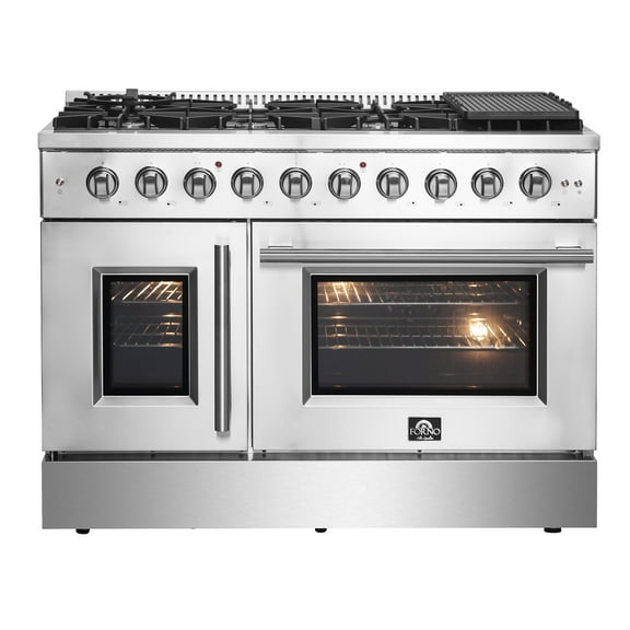 FORNO Galiano 48" Freestanding French Door Gas Range