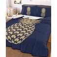 thumbnail image 3 of Quilts Twin Size, Pineapple Soft Comforter Bedding Set for Bed, Gold Yellow Navy Blue Tropical Fruit Summer Lightweight Quilted Bedspread with Pillow Cover(2 Pieces) for All Season, 68x86 Inch, 3 of 6